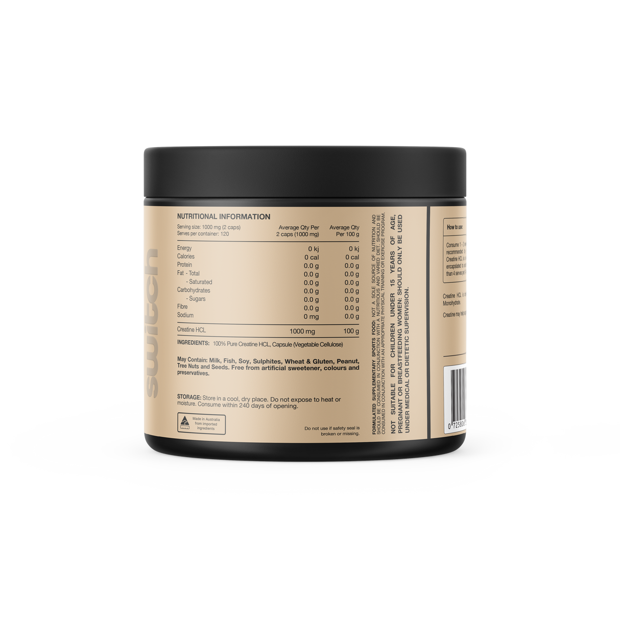 Switch Nutrition Creatine HCL Capsules